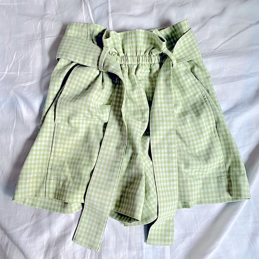 Reformation Checkered Shorts